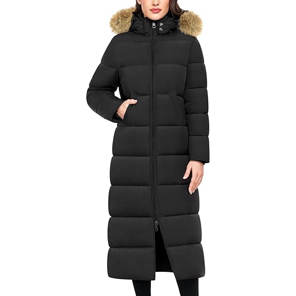 ジャケット・アウター Th products LONG PADDED COAT ZARA WOMEN NEW Hooded Long Puffer DOWN COAT Faux Fur Black